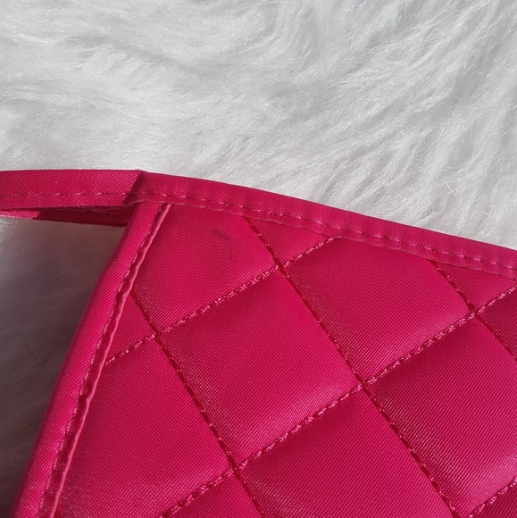 Fuschia Quilted Makeup Bag - Picture 4 of 7